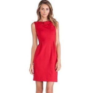 Kate Spade New York Size 6 Sheath Dress Bow Tie Knee Length Sleeveless Red